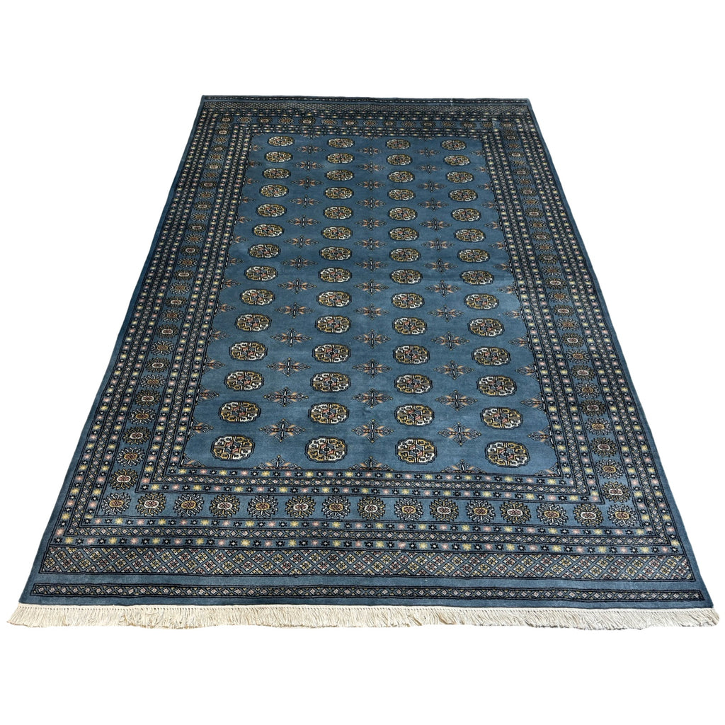 297 x 201 cm Hand Knotted Karachi Bokhara – Blue Rug
