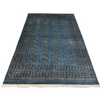 297 x 201 cm Hand Knotted Karachi Bokhara – Blue Rug
