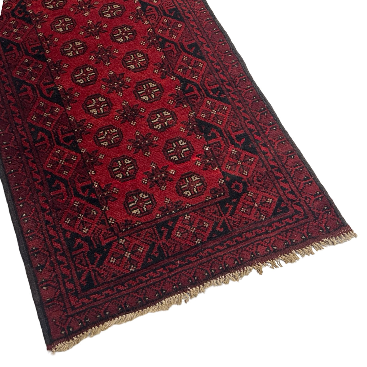 290 x 80 cm Hand Knotted Afghan Akche Wool Runner Rug