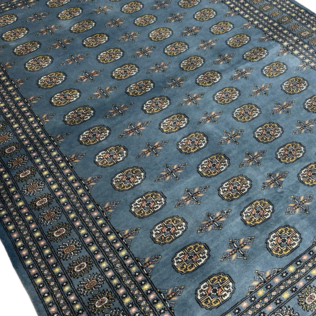297 x 201 cm Hand Knotted Karachi Bokhara – Blue Rug