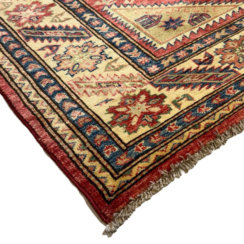 216 x 145 cm Hand Knotted Afghan Kazak Wool Rug