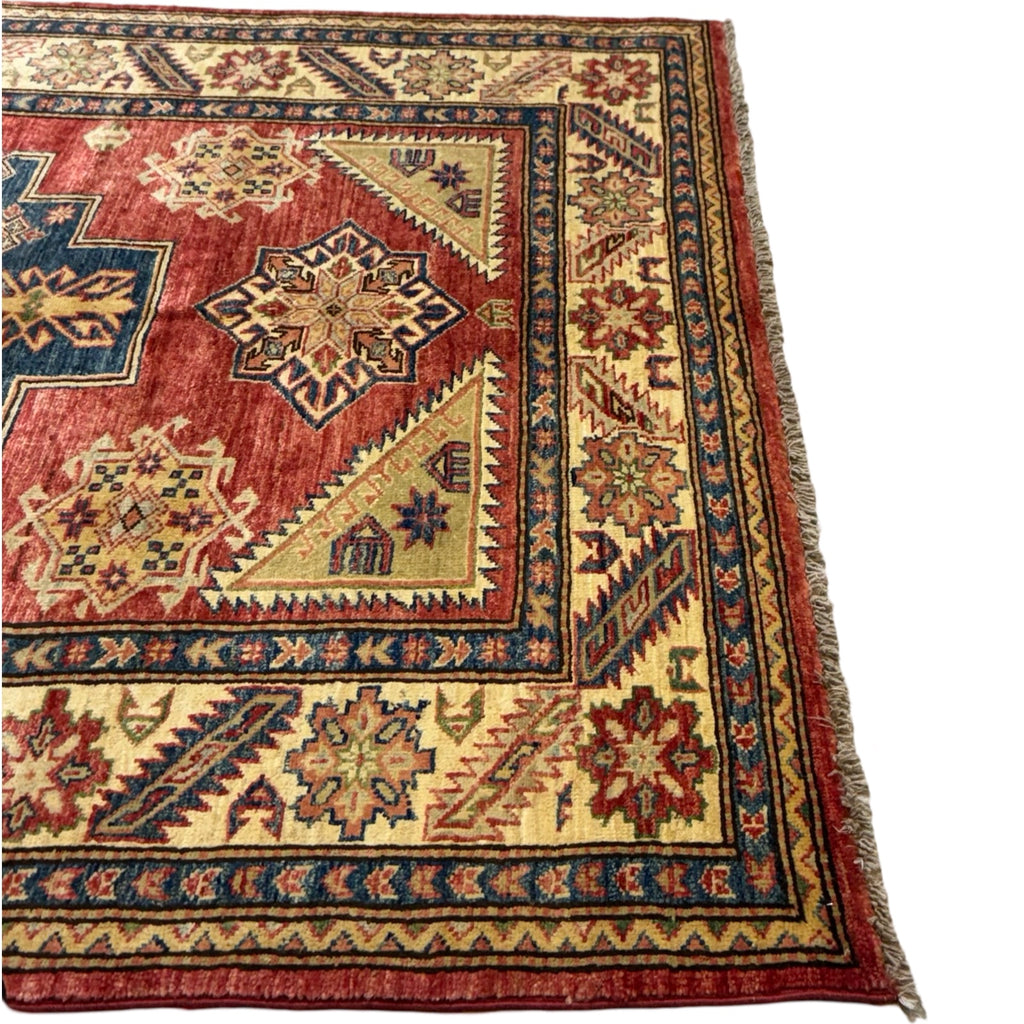216 x 145 cm Hand Knotted Afghan Kazak Wool Rug