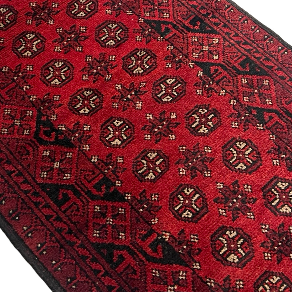 290 x 80 cm Hand Knotted Afghan Akche Wool Runner Rug