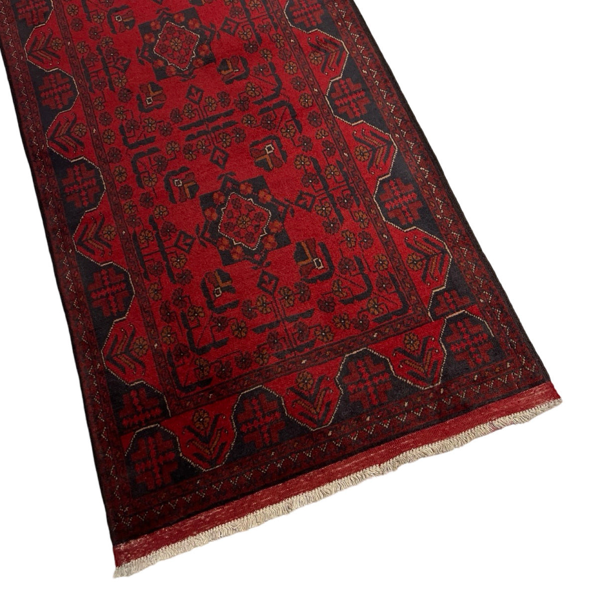 300 x 80 cm Handwoven Afghan Khal Mohammadi Runner Rug