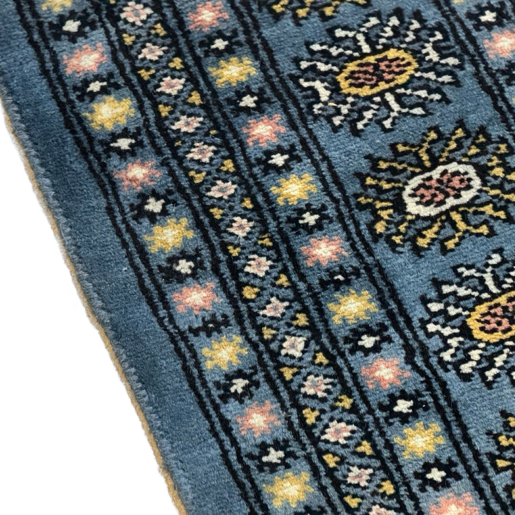 297 x 201 cm Hand Knotted Karachi Bokhara – Blue Rug