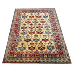 239 x 186 cm Hand Knotted Afghan Kazak Wool Rug