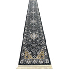 600 x 80cm Persian Design Machine Made, Grey Runner Rug