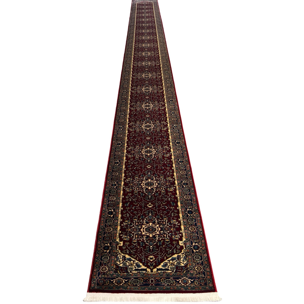 800 x 80 cm Persian Heriz Design Machine Made – Red Runner Rug