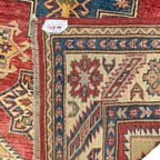 216 x 145 cm Hand Knotted Afghan Kazak Wool Rug