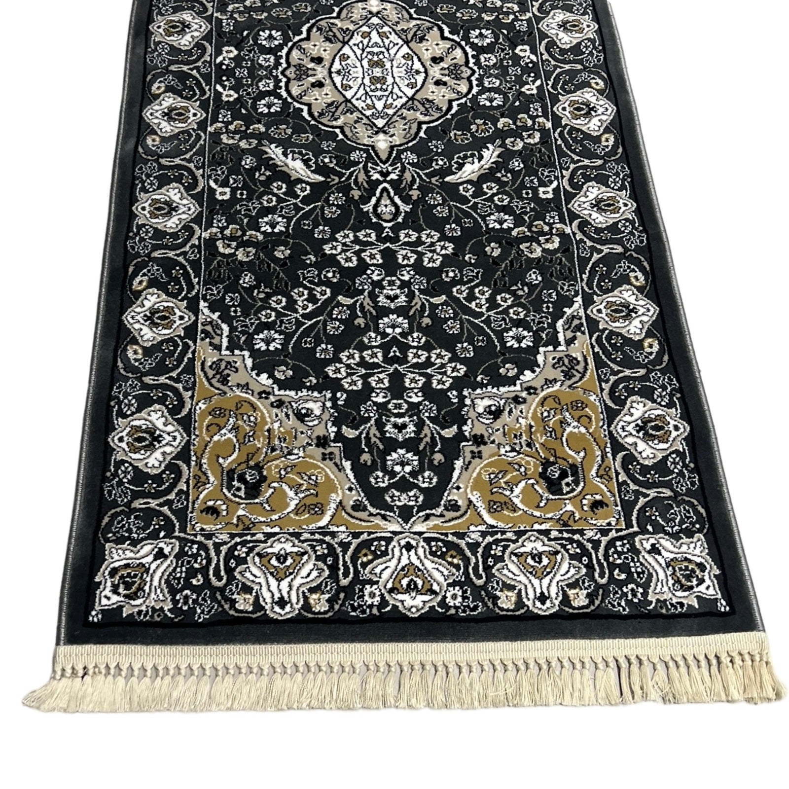 600 x 80cm Persian Design Machine Made, Grey Runner Rug