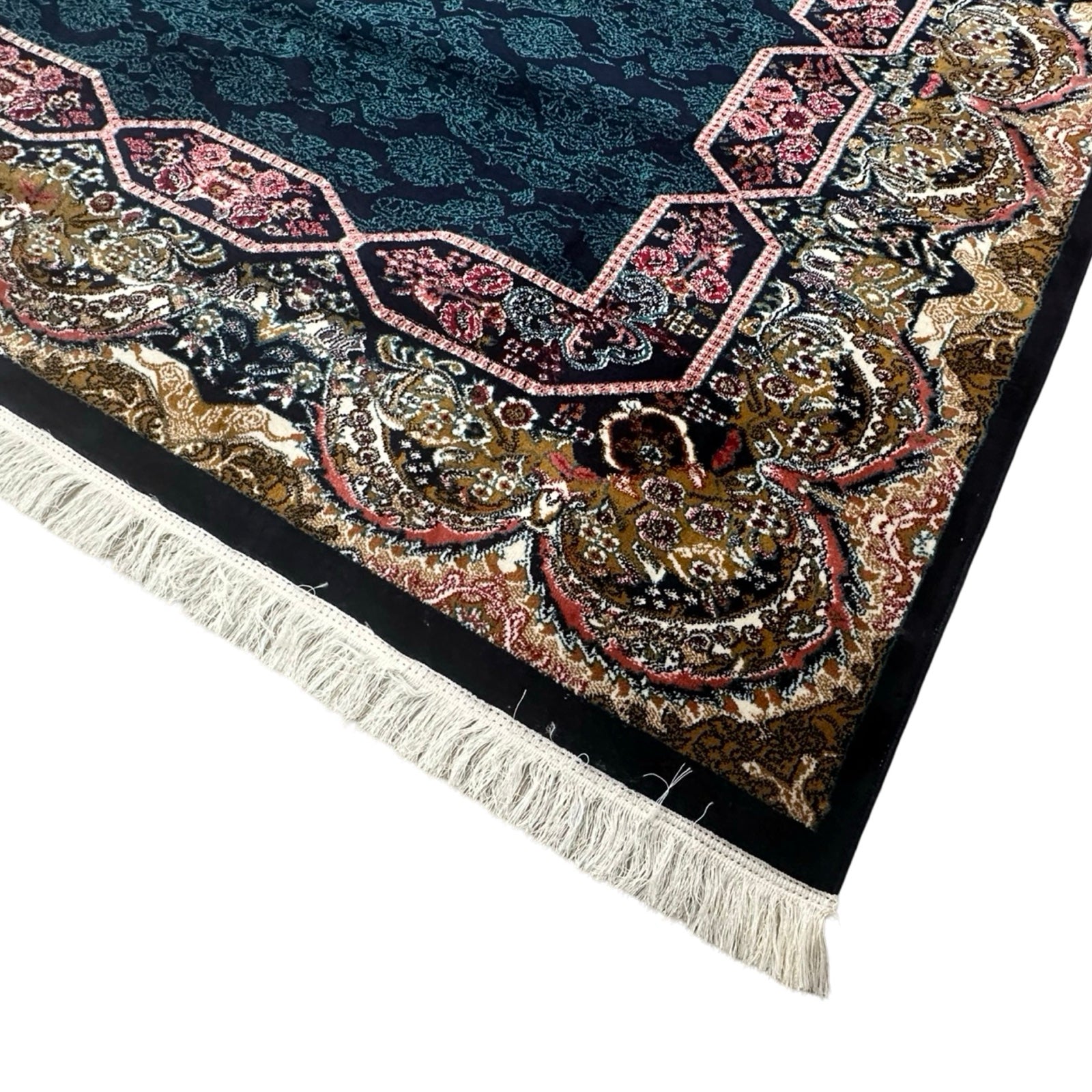 400 x 300 cm Persian Machine-Made Navy Kirman Design Rug