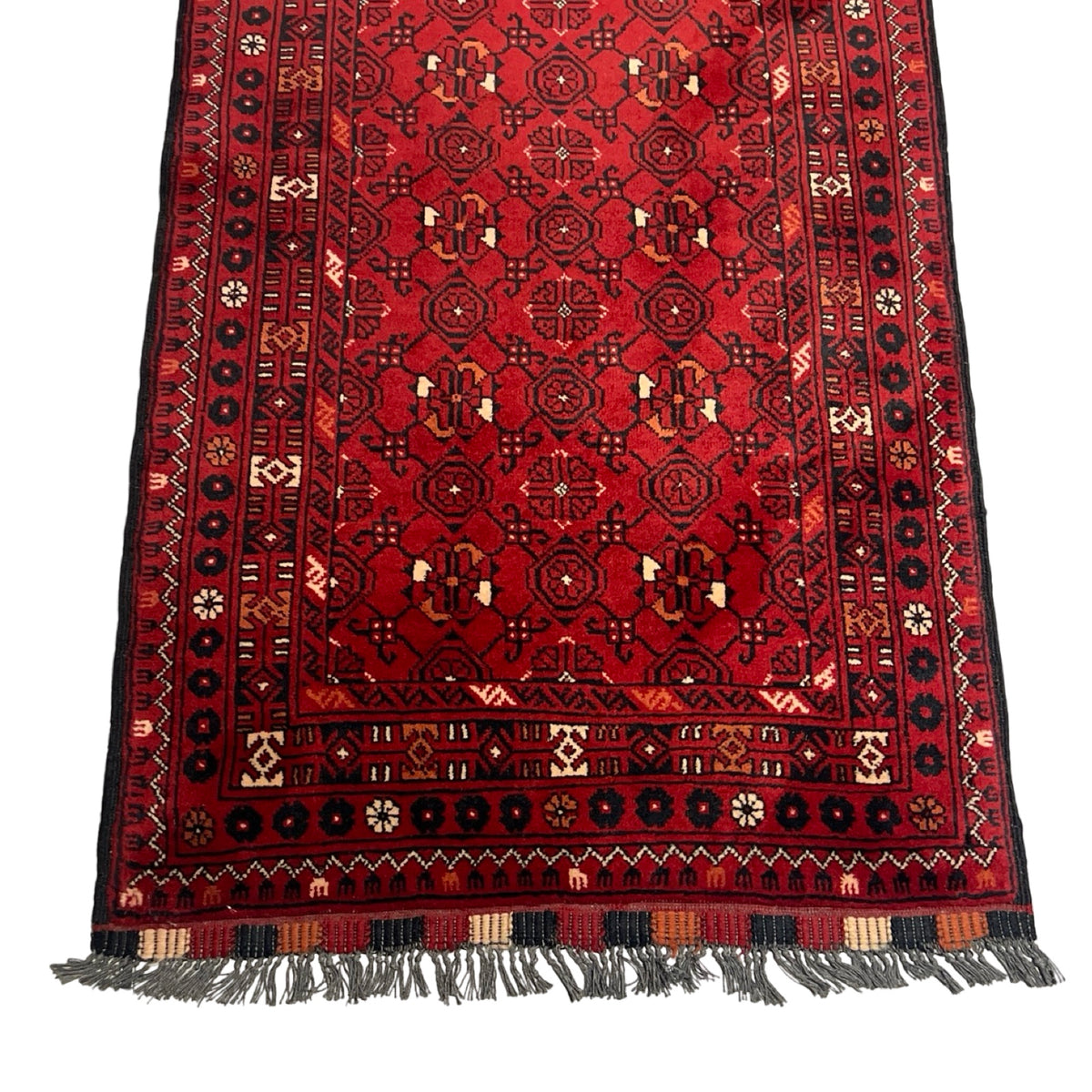 283 x 76 cm Handwoven Afghan Turkmen Bashiri Runner Rug