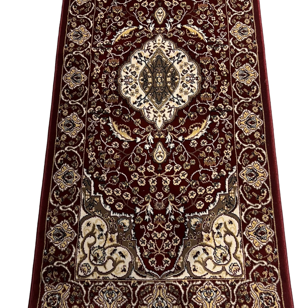 600 x 80cm Persian Mashad Machine Made, Red Runner Rug