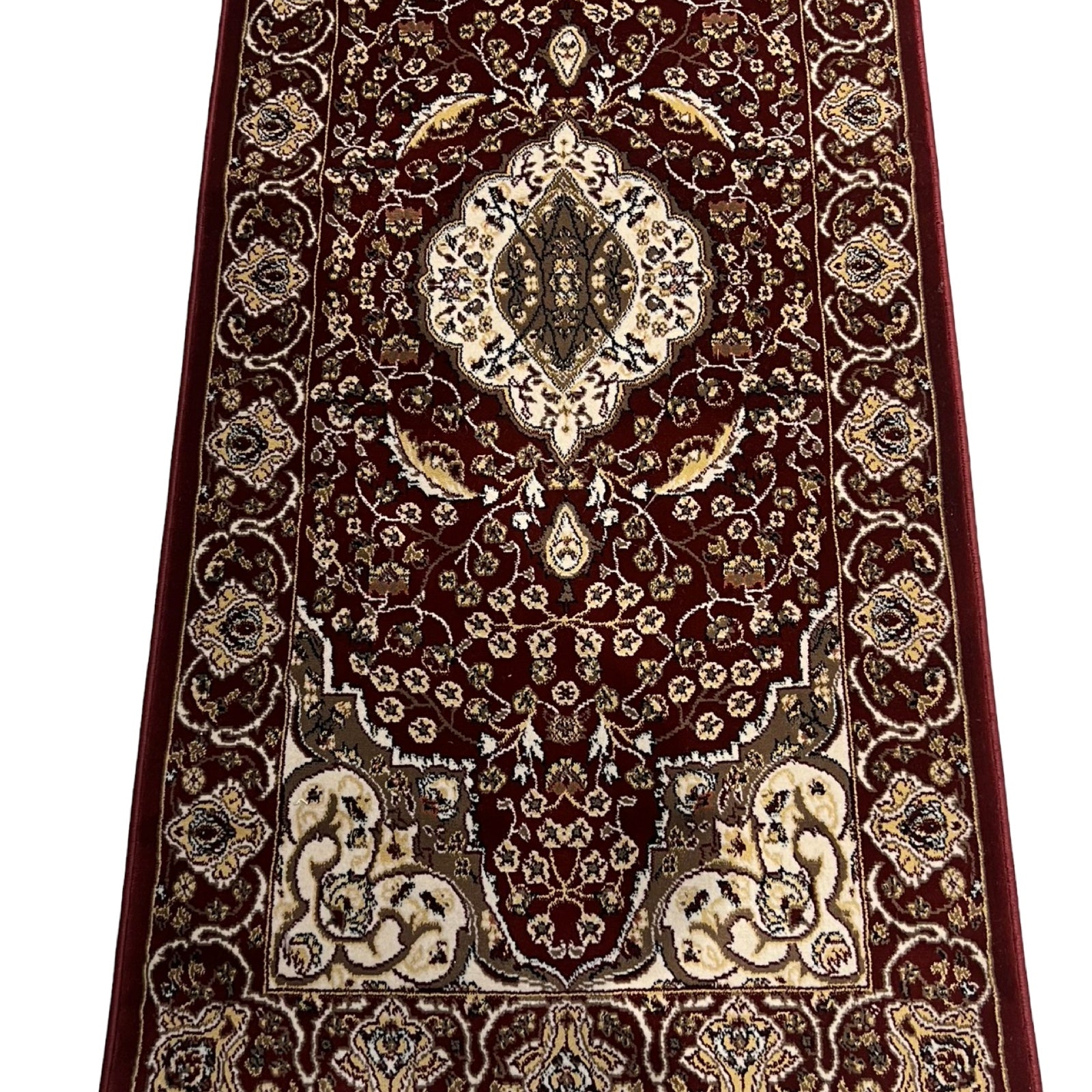 600 x 80cm Persian Mashad Machine Made, Red Runner Rug