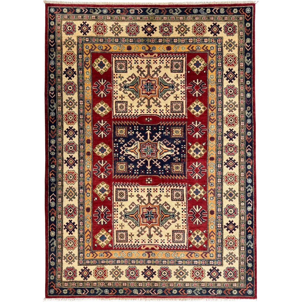 238 x 166 cm Hand Knotted Afghan Kazak Wool Rug