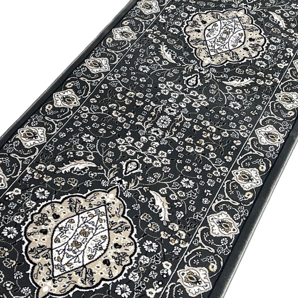 600 x 80cm Persian Design Machine Made, Grey Runner Rug