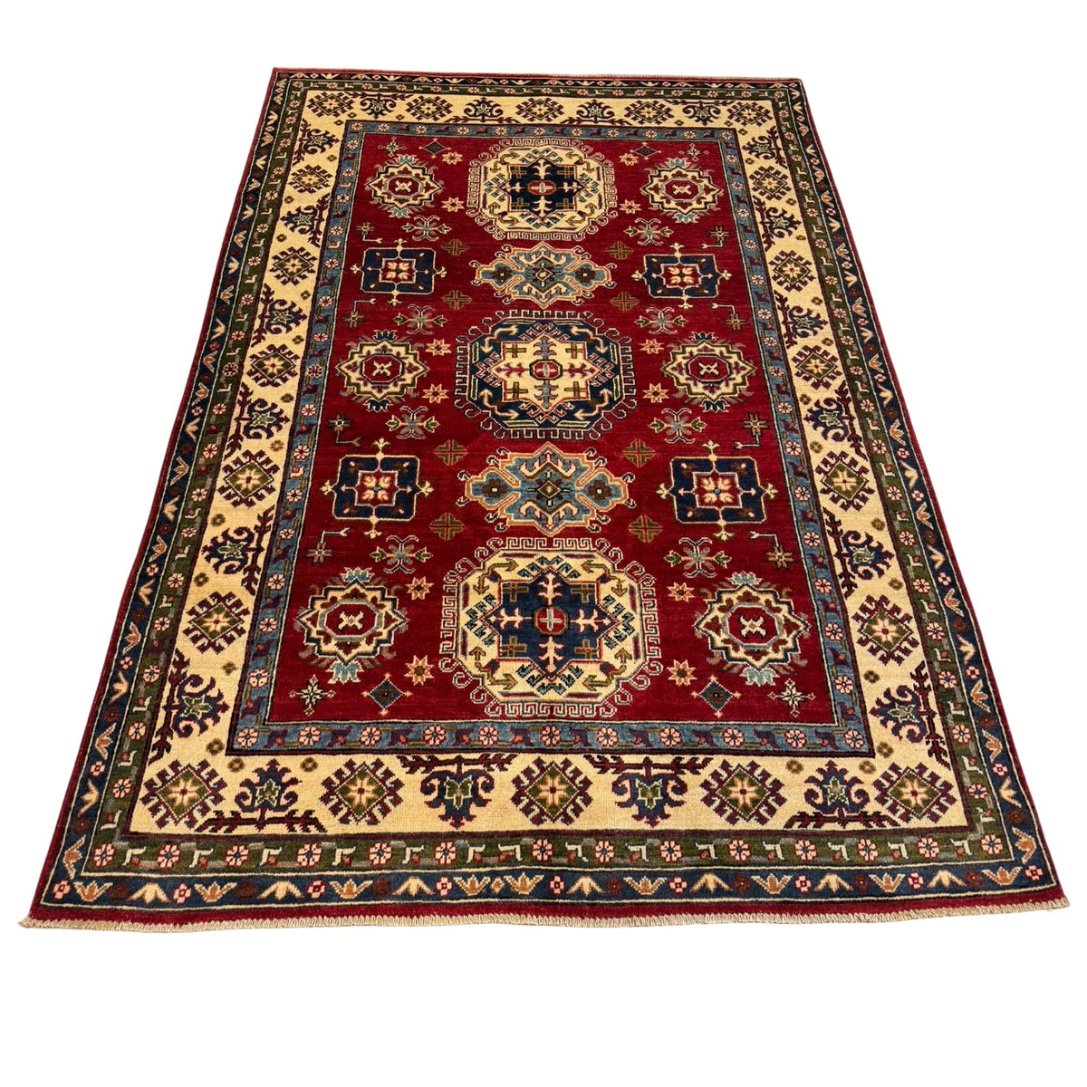 235 x 165 cm Hand-Knotted Afghan Kazak – Wool Rug