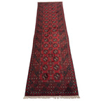 280 x 71 cm Hand Knotted Afghan Akche Wool Runner Rug