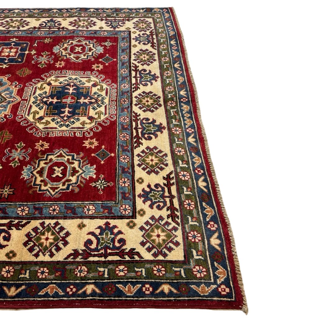 235 x 165 cm Hand-Knotted Afghan Kazak – Wool Rug