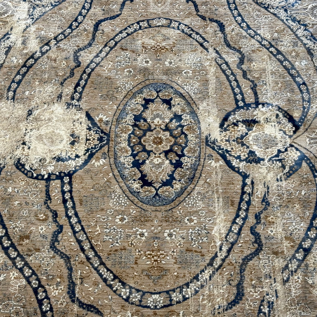230 x 160 cm Persian Machine-Made Beige & Blue, Rug