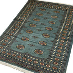 203 x 143 cm Hand-Knotted Karachi Bokhara – Blue Rug