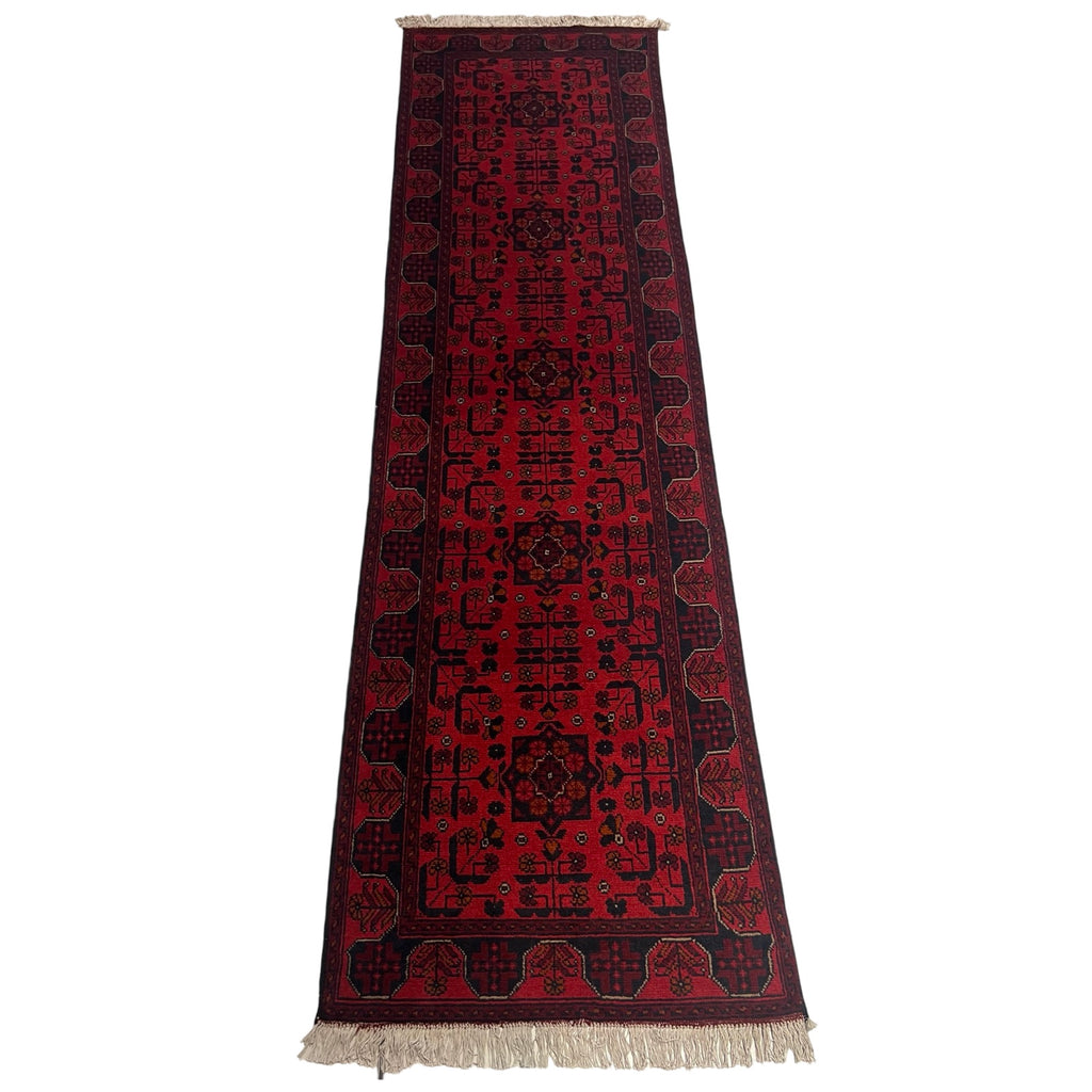 297 x 77 cm Handwoven Afghan Khal Mohammadi Runner Rug