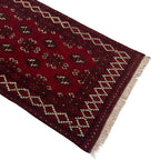 278 x 77 cm Hand Knotted Afghan Akche Wool Runner Rug