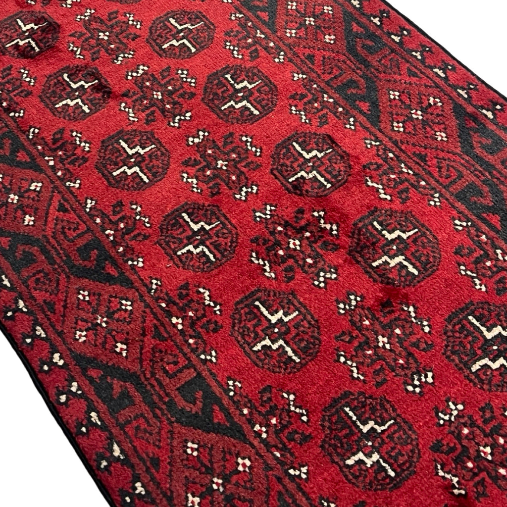 280 x 71 cm Hand Knotted Afghan Akche Wool Runner Rug