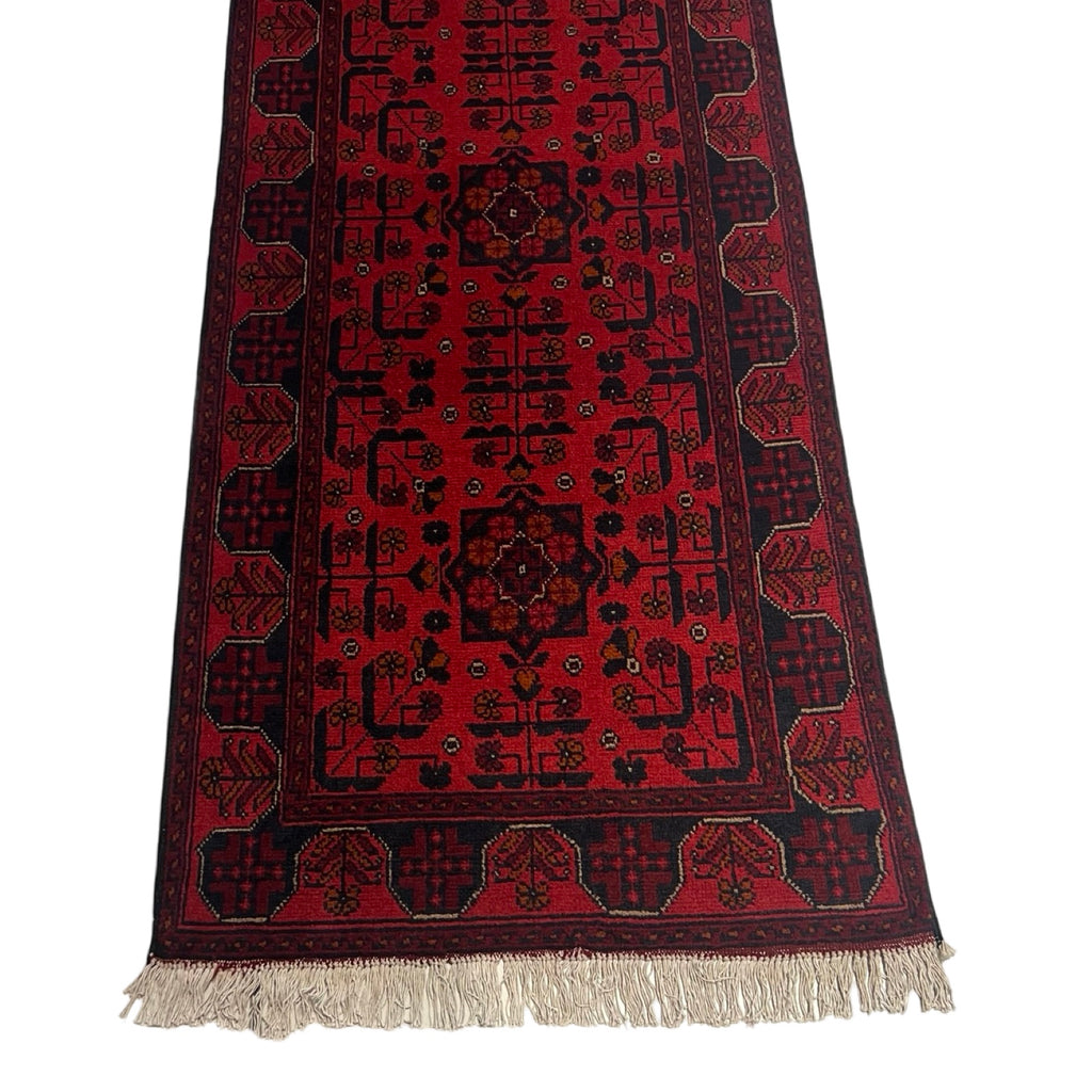 297 x 77 cm Handwoven Afghan Khal Mohammadi Runner Rug