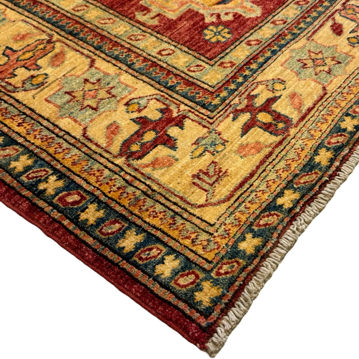 243 x 185 cm Hand Knotted Afghan Kazak Wool Rug