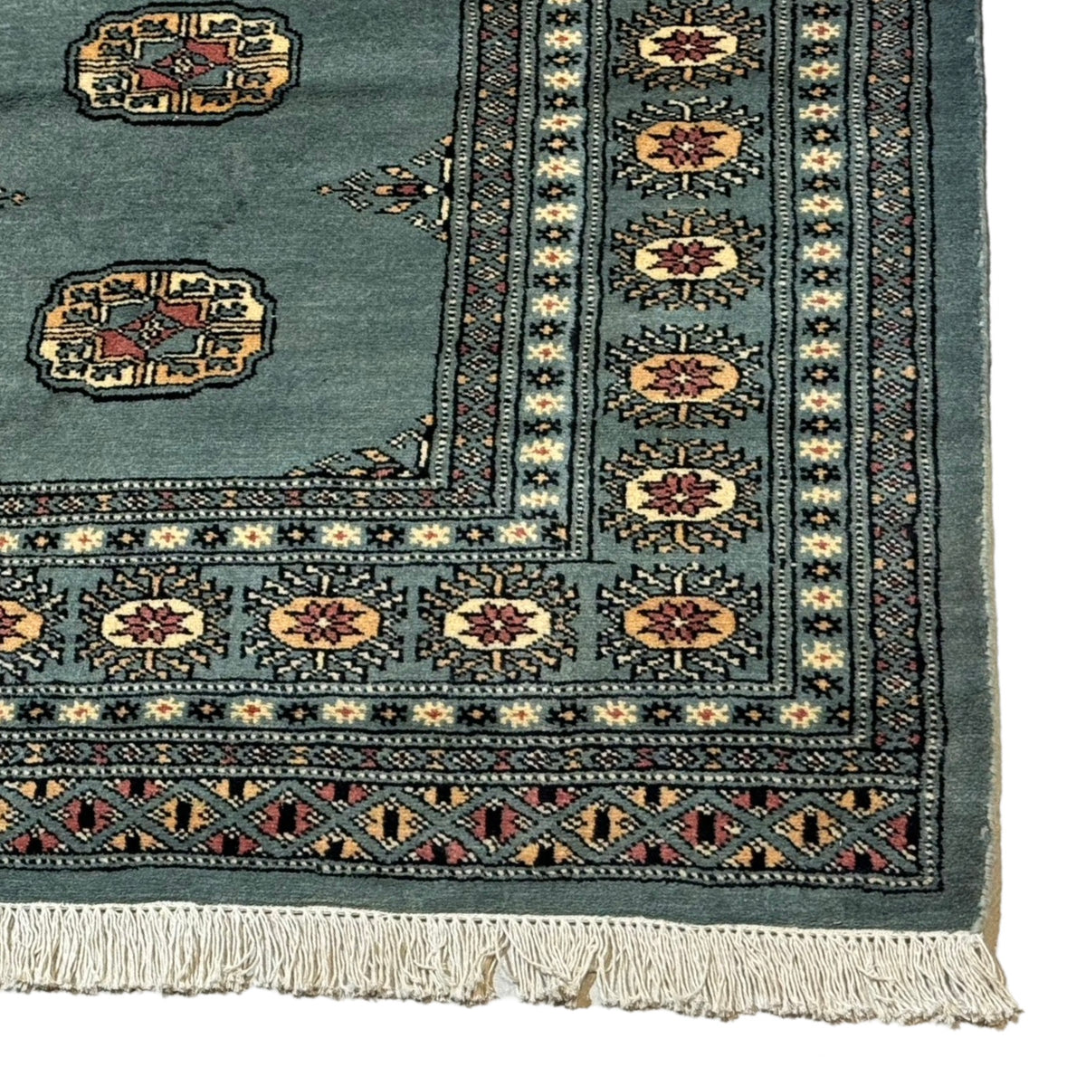 203 x 143 cm Hand-Knotted Karachi Bokhara – Blue Rug