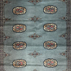 203 x 143 cm Hand-Knotted Karachi Bokhara – Blue Rug