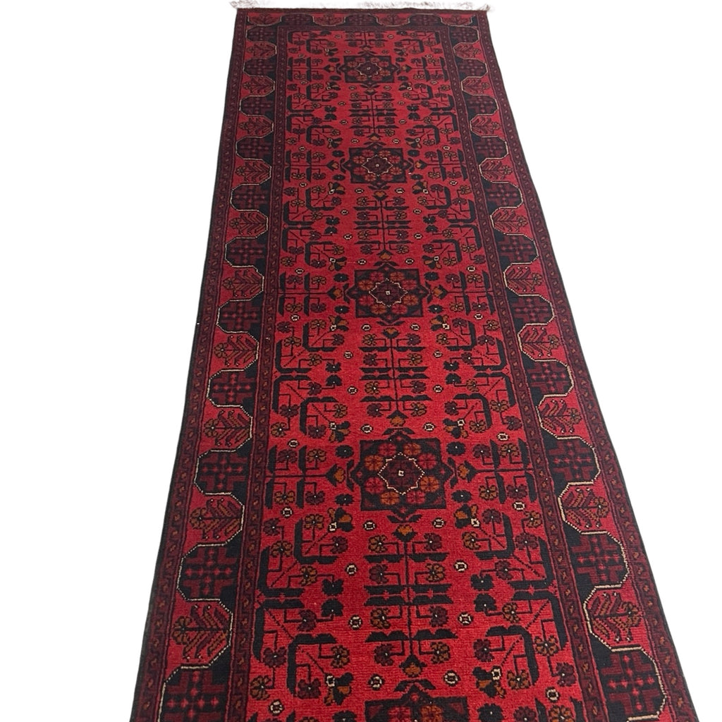 297 x 77 cm Handwoven Afghan Khal Mohammadi Runner Rug