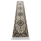 400 x 80cm Beige Persian Mashad Design Runner Rug