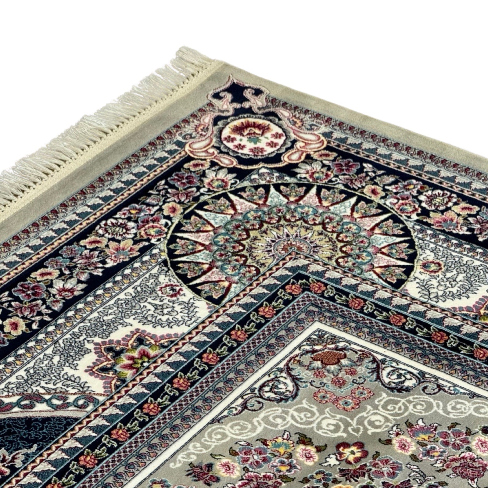 400 x 300 cm Persian Machine-Made Floral Mashad, Grey Rug