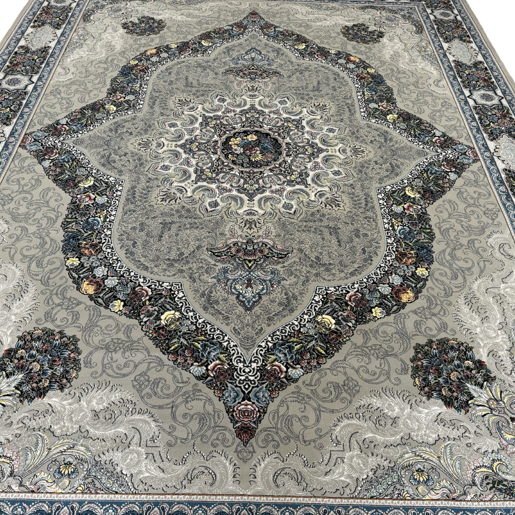 400 x 300 cm Persian Machine-Made Floral, Grey Rug
