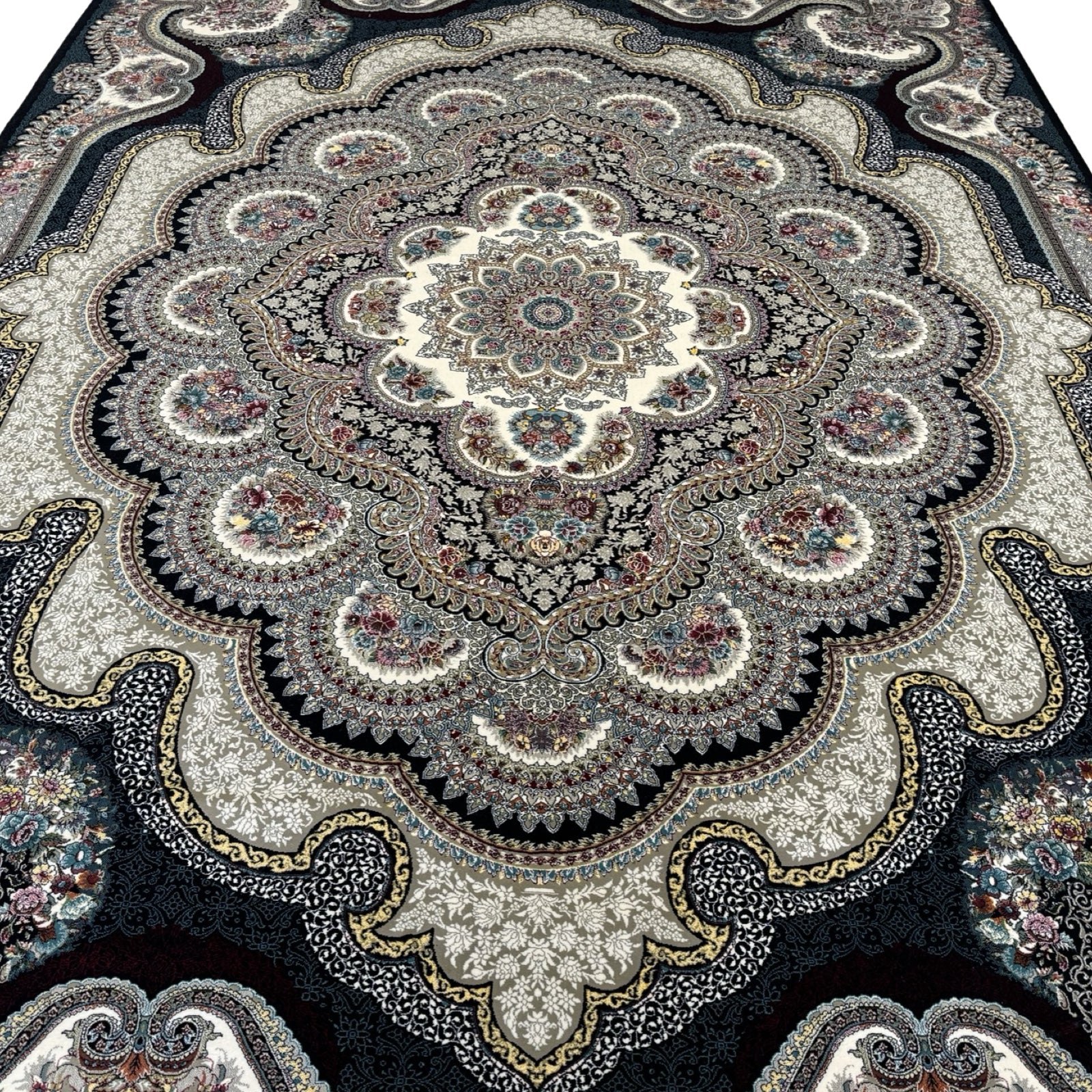 400 x 300 cm Persian Machine-Made, Navy/Grey Rug