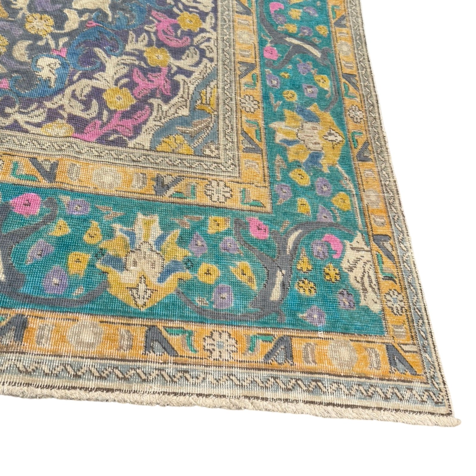 380 x 289 cm Hand-Knotted Vintage Persian Wool Rug