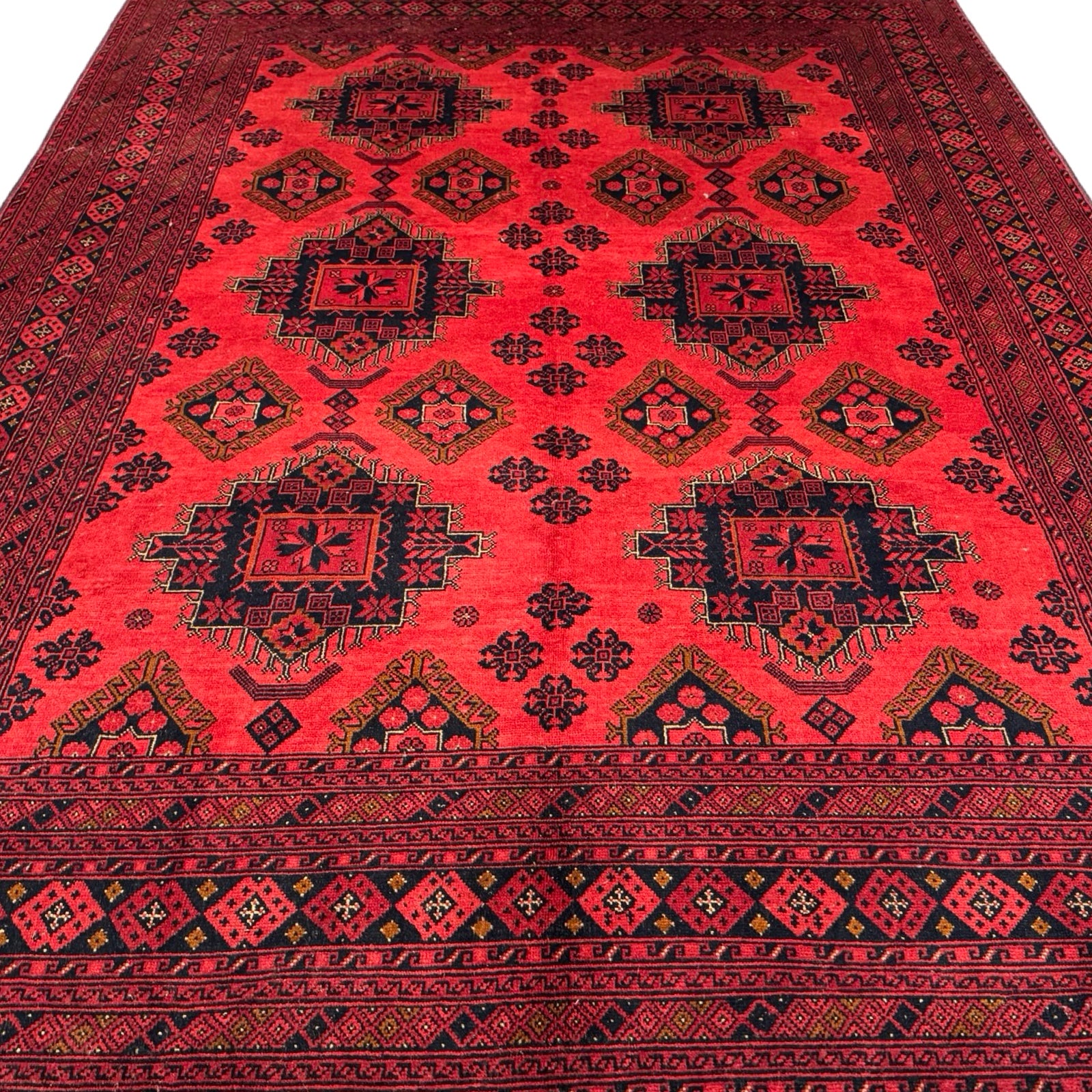 297 x 193 cm Hand-Knotted Afghan Khal Mohammadi Turkmen Rug