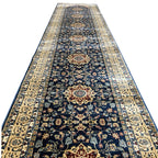 400 x 80cm Turkish Machine Made Kashan Runner Rug
