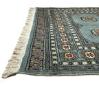 203 x 143 cm Hand-Knotted Karachi Bokhara – Blue Rug