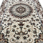 400 x 80cm Beige Persian Mashad Design Runner Rug