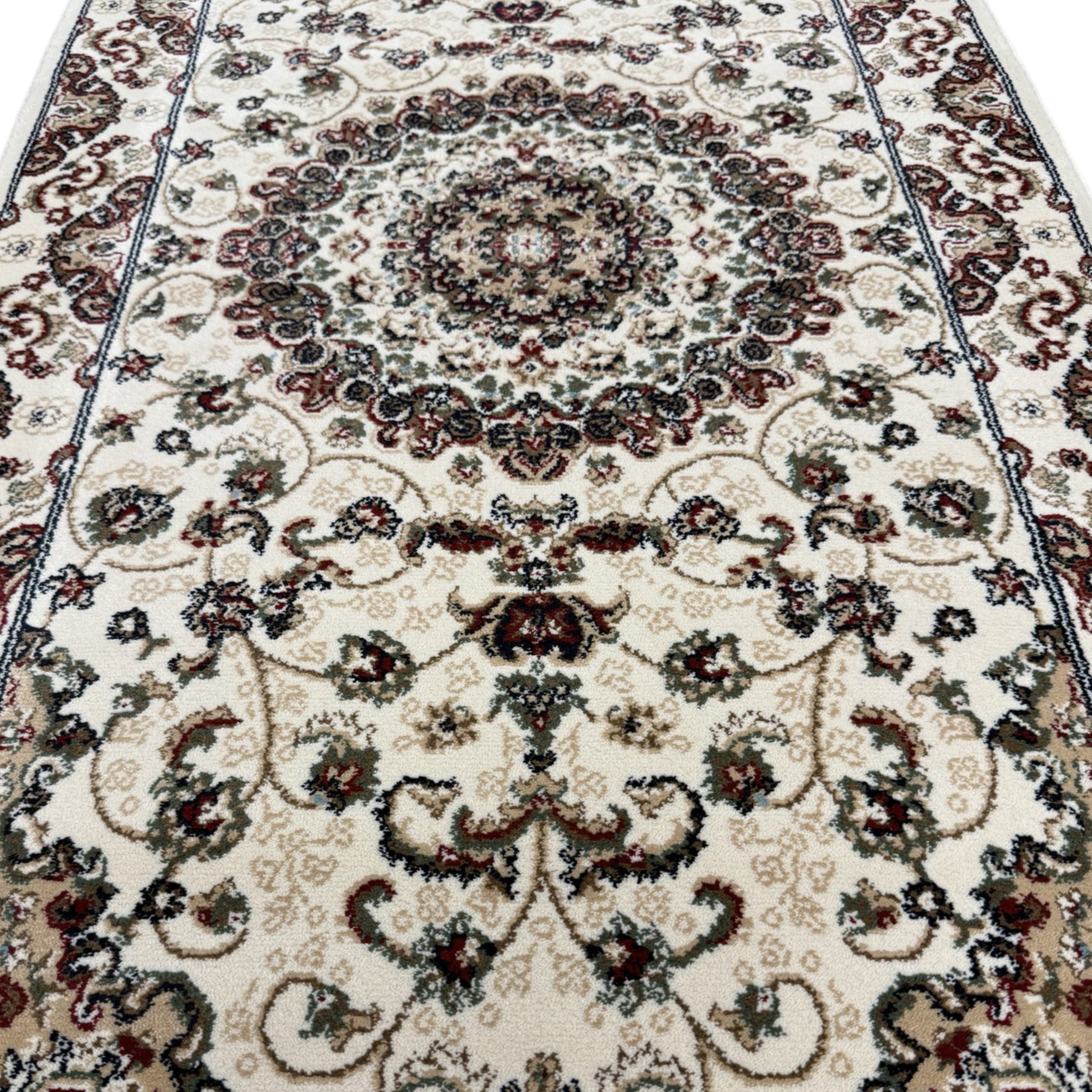 400 x 80cm Beige Persian Mashad Design Runner Rug