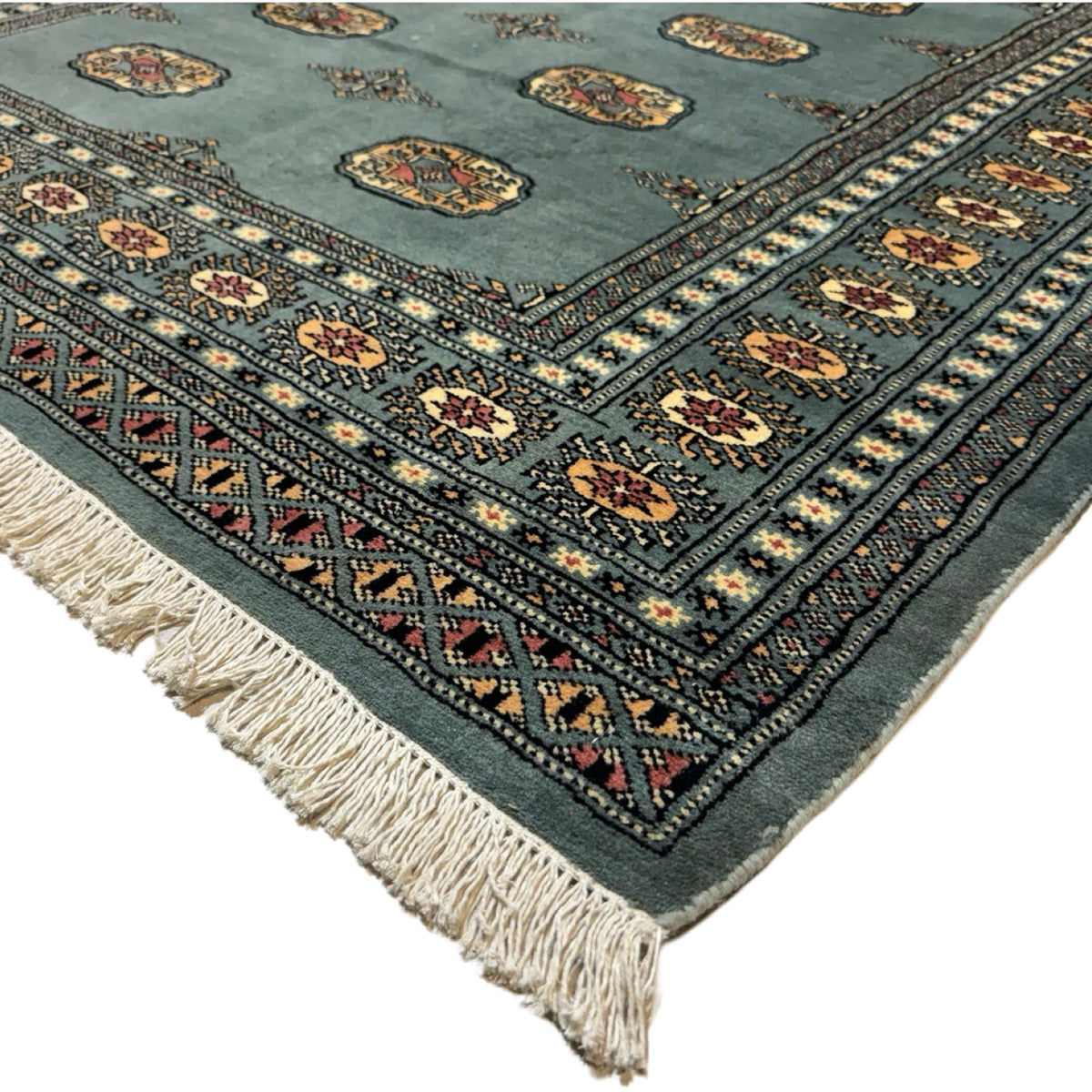 203 x 143 cm Hand-Knotted Karachi Bokhara – Blue Rug