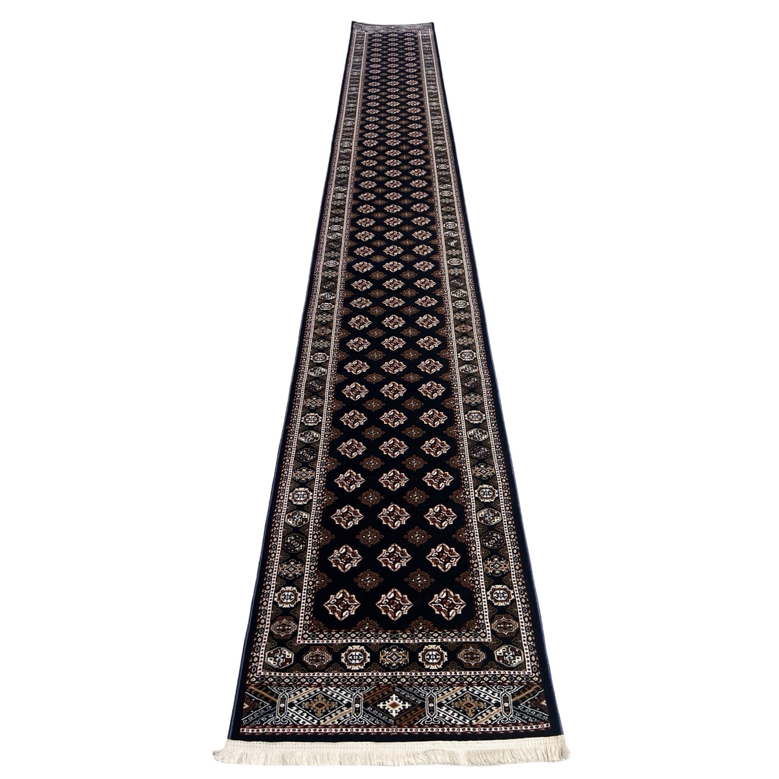 600 x 80cm Bokhara Machine Made, Navy Runner Rug