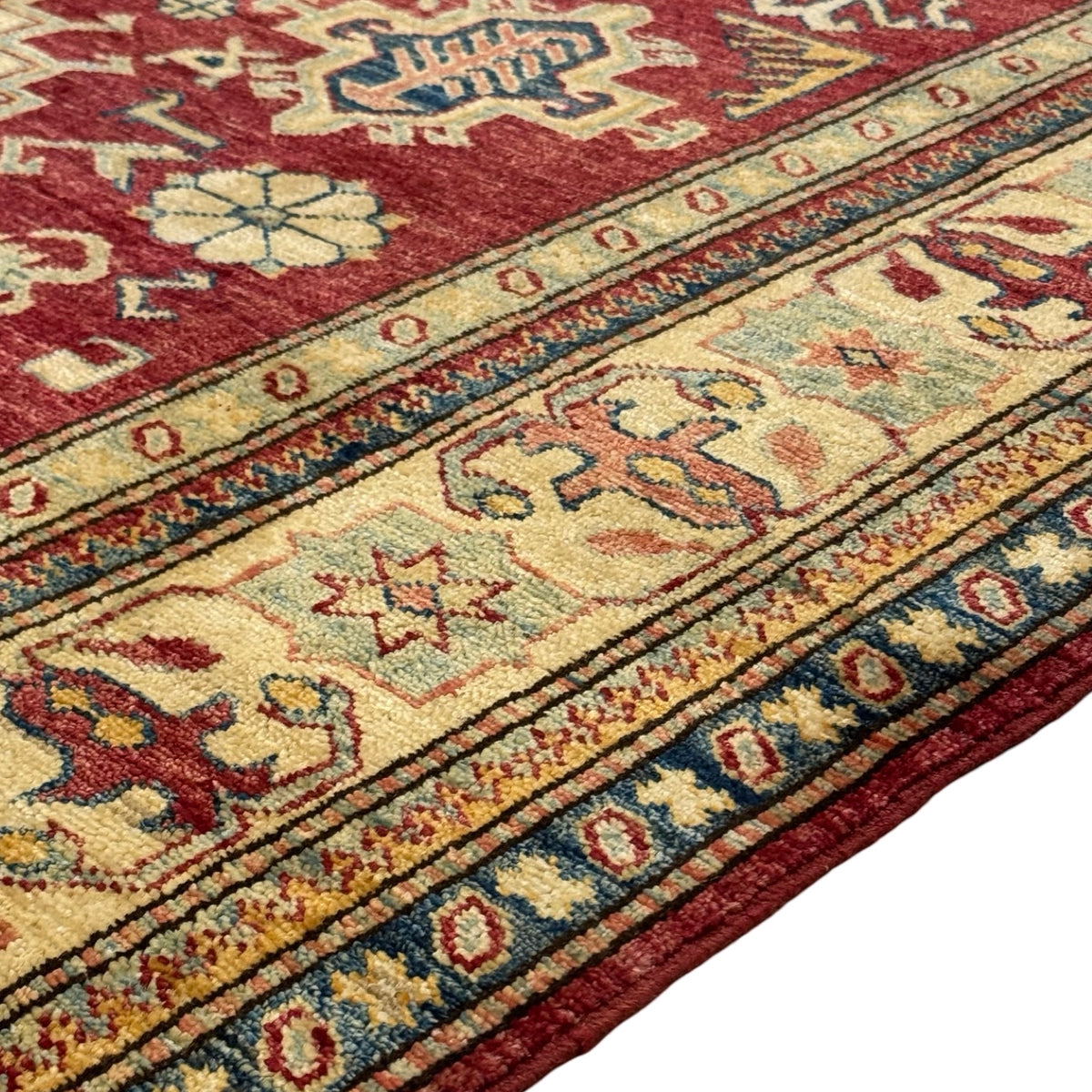 243 x 185 cm Hand Knotted Afghan Kazak Wool Rug