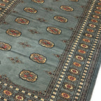 203 x 143 cm Hand-Knotted Karachi Bokhara – Blue Rug