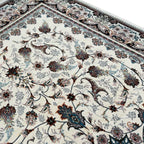 350 x 250 cm Persian Tabriz White Rug Polyester