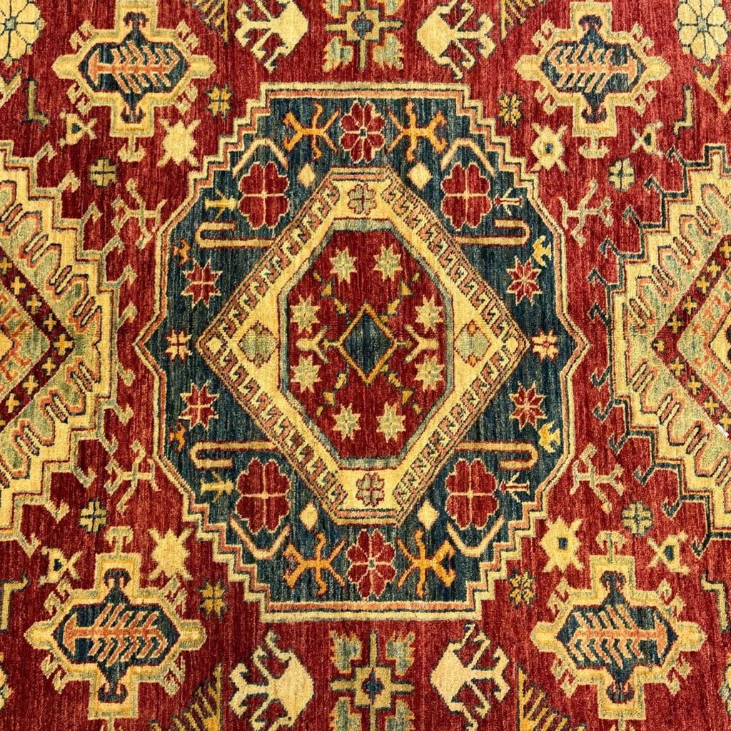 243 x 185 cm Hand Knotted Afghan Kazak Wool Rug