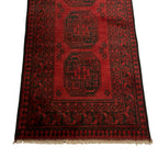 290 x 80 cm Hand Knotted Color Afghan Akche Wool Runner Rug